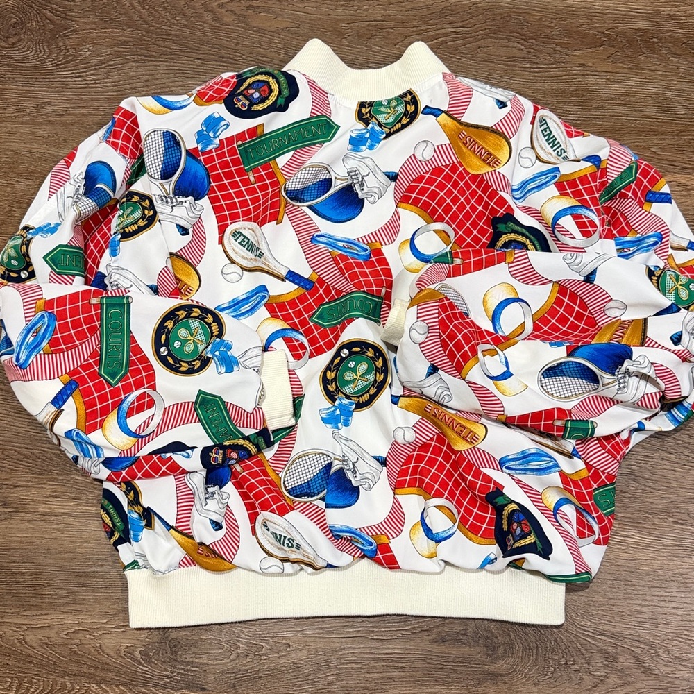 Vintage Tail Colorful Graphic Tennis Jacket - Picture 7 of 8